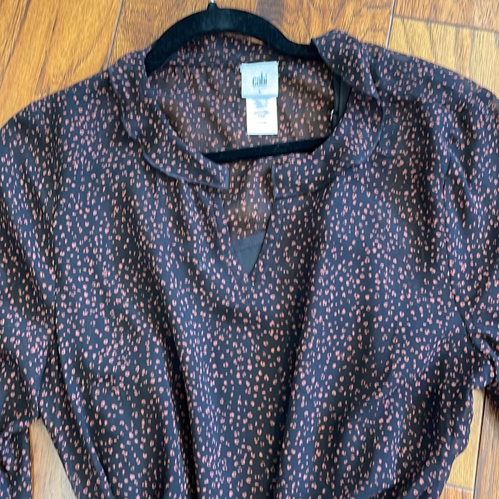 CAbi Black and Pink Patterned Dress